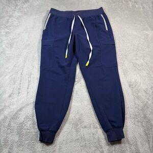 FIGS Zamora Jogger Scrub Pants Womens Medium Blue Drawstring Pocket